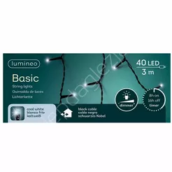 Lampki  40 LED białe zimne 3m
