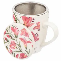 Kubek Alstromeria z zaparzaczem i pokrywką 340ml