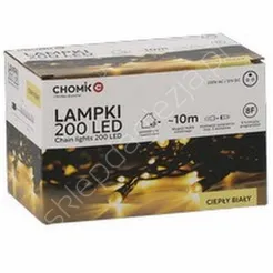 Lampki 200 LED białe ciepłe dł. 3+10m