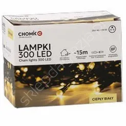 Lampki 300 LED białe ciepłe dł. 3+15m