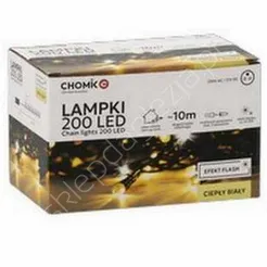 Lampki 200 LED białe ciepłe + zimny flash dł. 3+10m