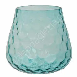 Szkło Świecznik niebieski 12x11cm