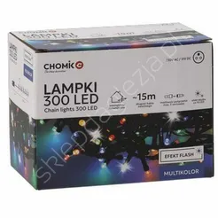 Lampki 300 LED Multikolor + zimny flash dł. 3+15m
