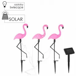 Lampa solarna 25X15X53cm Flamingi