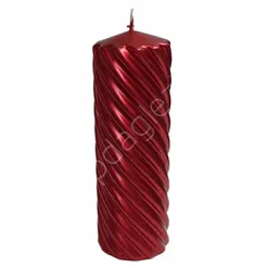 Świeca Walec 70*200 metalizowana twist czerwona