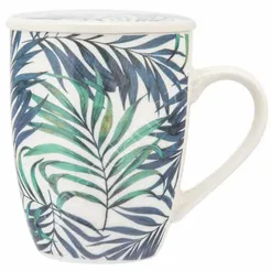 Kubek z zaparzaczem i pokrywką 340ml liście