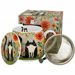 Kubek z zaparzaczem Łąka koty 430ml