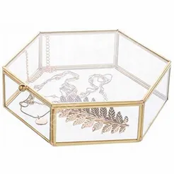 Szkatułka 17*16cm szklana Golden Honey